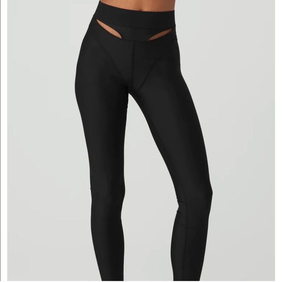 ALO Yoga Pants - Alo Yoga Airlift High Waist Cutaway Legging Black Women's M Cutout Front